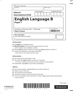 Edexcel Igcse English Language B Notes  Form