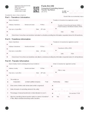  Connecticut Form Au 330 2018-2024