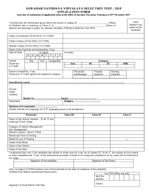 Navodaya Form PDF