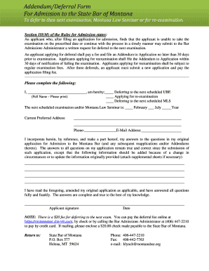 ADDENDUM to APPLICATION and QUESTIONNAIRE  Form