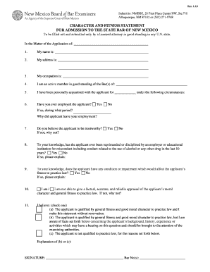  New Mexico Character Fitness 2018-2024