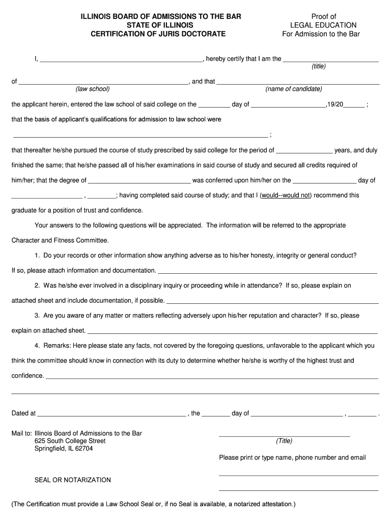 Illinois Bar Form