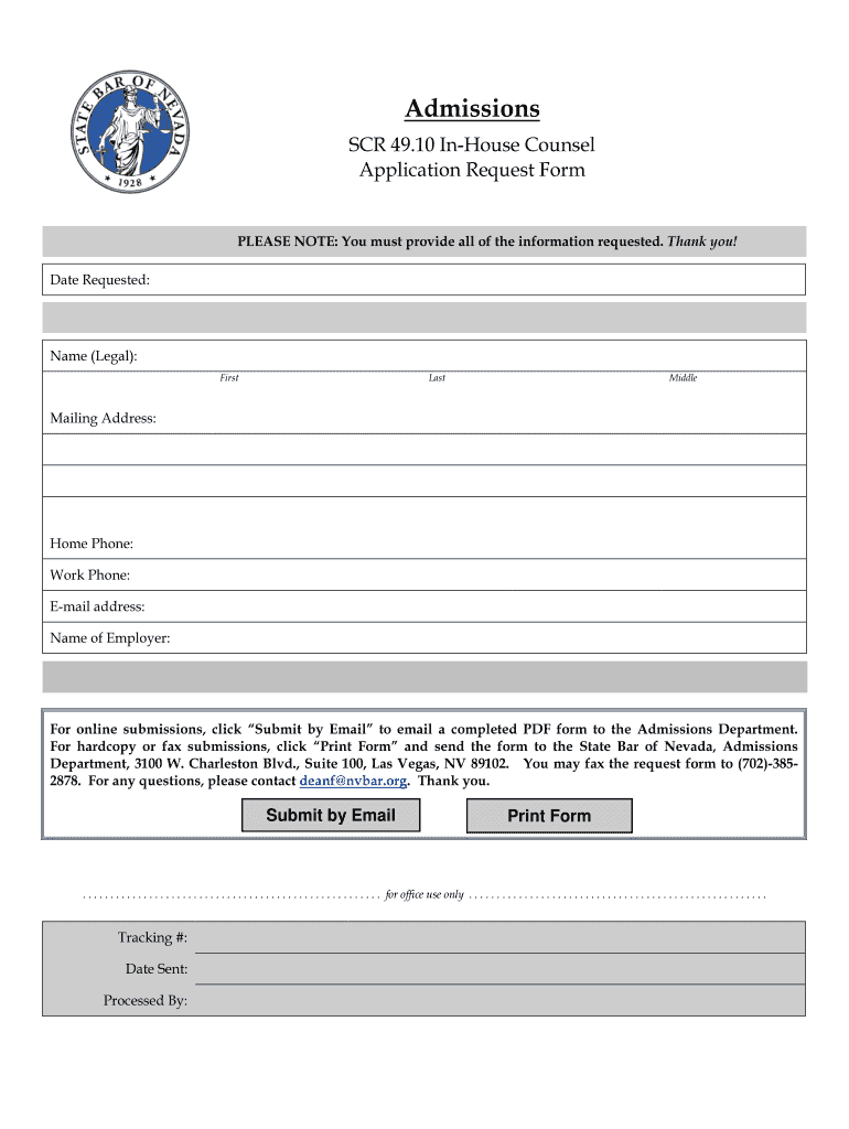 SCR 49 10 State Bar of Nevada  Form