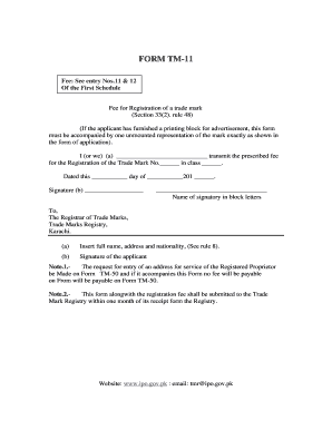 FORM TM 11 IPO