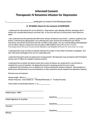 Informed Consent Therapeutic IV Infusion for Depression