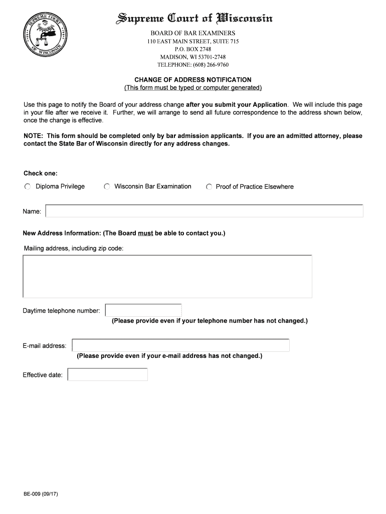 Get and Sign Wisconsin Board Change Address  Form