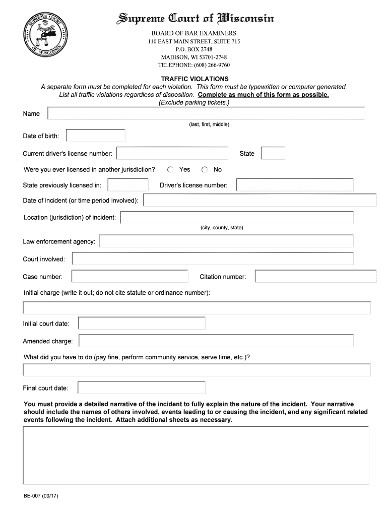  a Separate Form Must Be Completed for Each Violation 2017