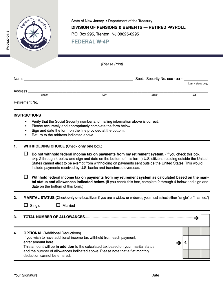  Federal 4p Form 2018-2024