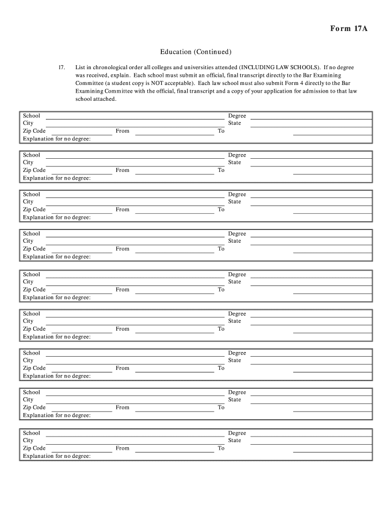 Ct Form 17a