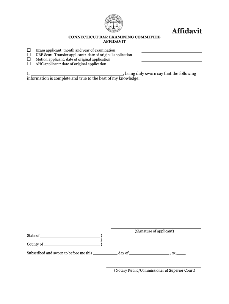 Affidavit Examining Committee  Form