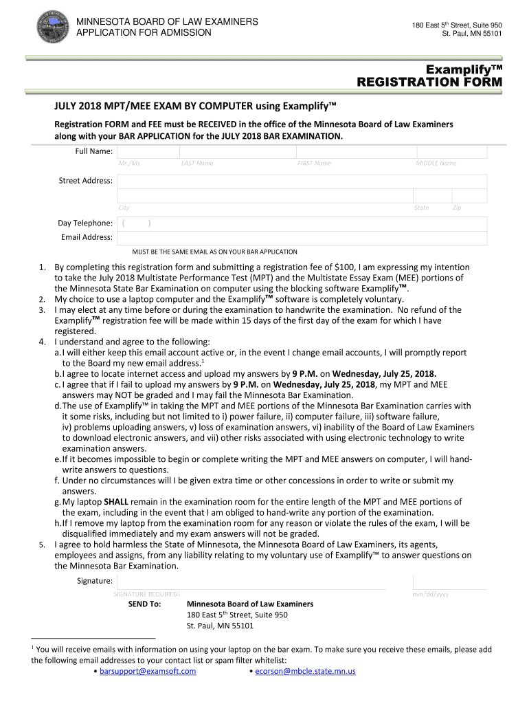 July Laptop Testing Registration Form Minnesota State Board