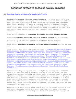 Economic Detective Tortoise Domain Answers  Form