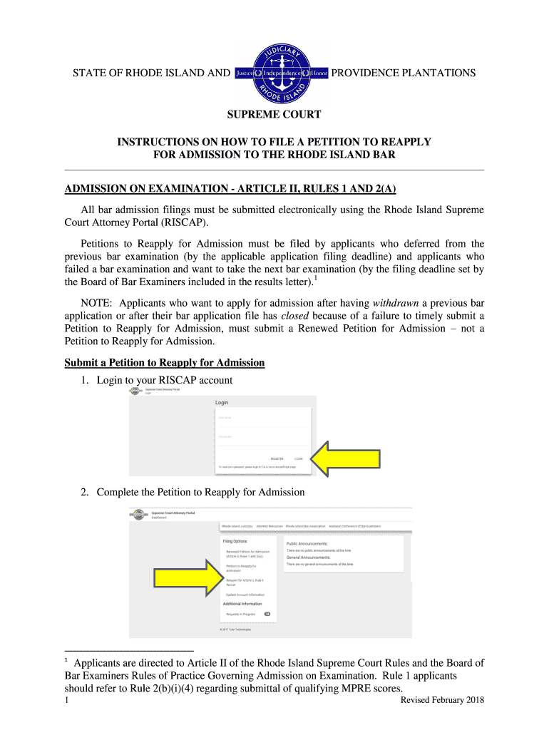  Rhode Island Instructions Bar 2018