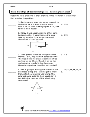 Scale Drawing Word Problems Worksheet with Answers  Form