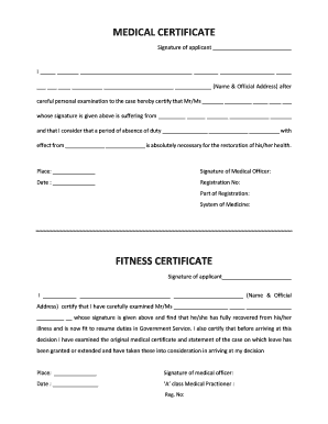 MEDICAL CERTIFICATE Kvppm Nic in  Form