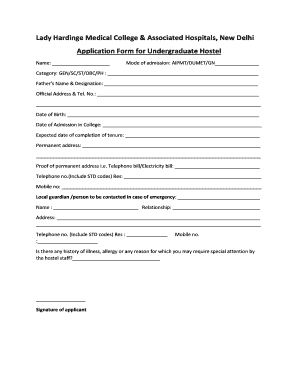 Lhmc Hostel Form