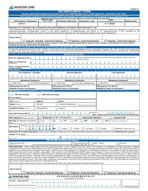  SIP Enrolment & One Time Debit Mandate Form SBI Mutual Fund 2016-2024