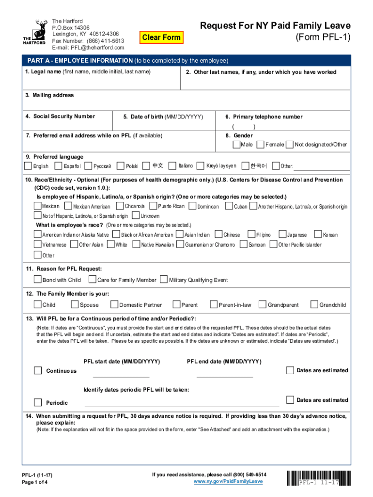Application New York Paid Family Leave  Form