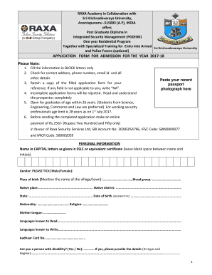 Raxa Security Form PDF