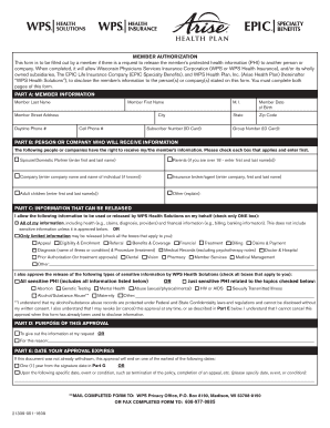 MEMBER AUTHORIZATION This Form is to Be Filled Out by a Member