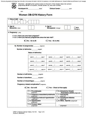 Ob Gyn History Form