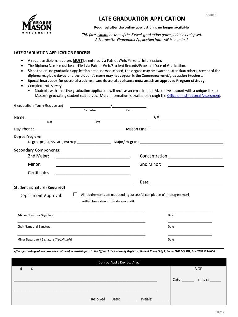 Late Graduation  Form