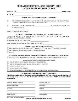 Lucas County Probate Court Forms