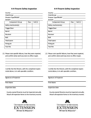 Firearms Inspection Form Extension Umn