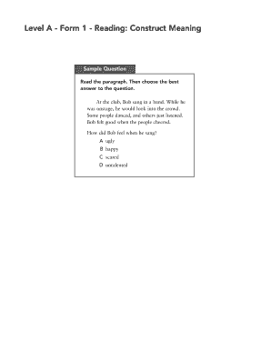 Tabe Test Answers Key  Form