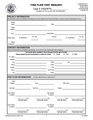 Nfpa Hydrant Flow Test Form