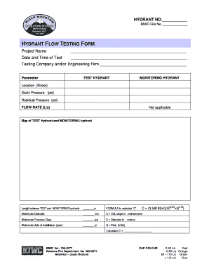 Hydrant Testing Paperwork  Form