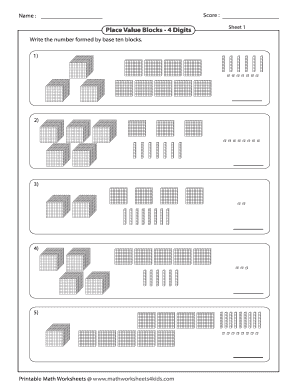 Place Value Blocks 4 Digits  Form