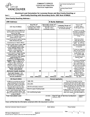  Electrical Load Calculation Vancouver 2014