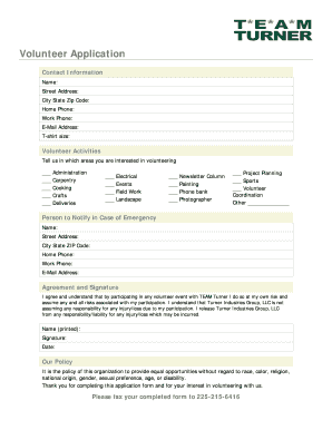 Boilermaker Test for Turner  Form