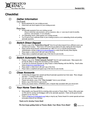 Trustco Bank Direct Deposit Form