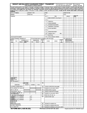 Form F Weight and Balance