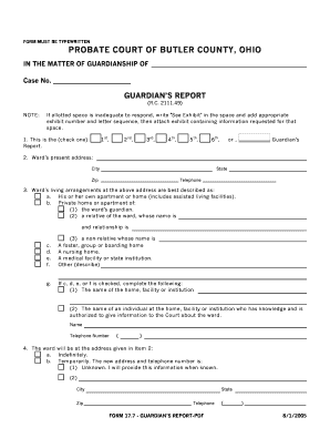 FORM MUST BE TYPEWRITTEN Butlercountyprobatecourt