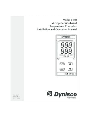 Model 1440 Microprocessor Based Temperature Dynisco  Form