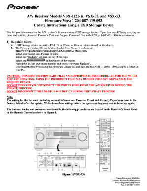 Pioneer Vsx 921 Firmware Update Usb  Form