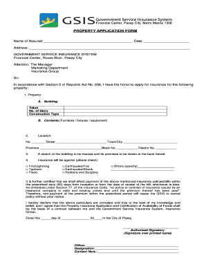 Gsis Fire Insurance Application Form