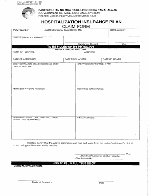 Gsis Hospitalization Benefits Form