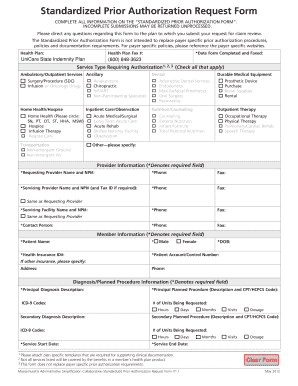 Unicare Prior Authorization Form