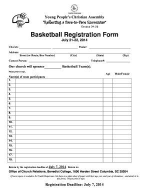 Registration Form for Tournament