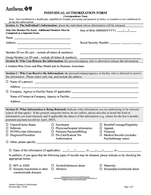 Anthem Hippa Release Form to Print