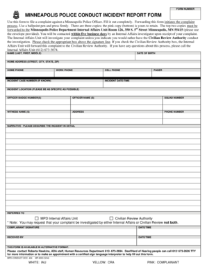 Police Report Form