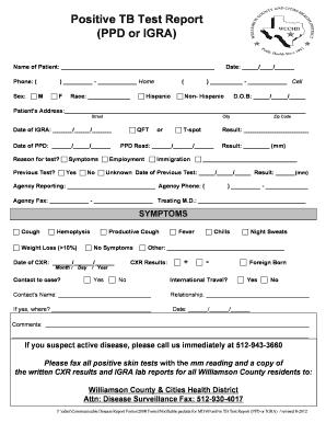 Tb Positive Report  Form