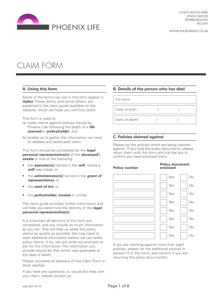  Phoenix Life Claim 2013-2024