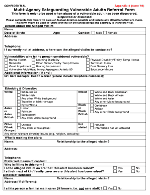 Multi Agency Safeguarding Vulnerable Adults Referral Form Swindon Gov