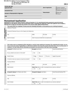 Beltrami Co Homestead Application Forms