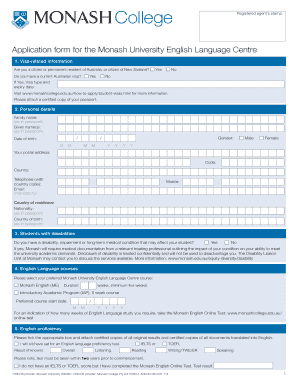 Monash Application Form